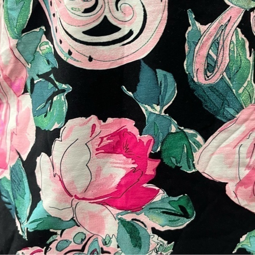 Carmen Marc Valvo Tankini Top Pink Floral Ruched Tie Side Corded Hem $110 C2H268 - Picture 16 of 16